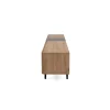 Meuble TV moderne 3 abattants 1 niche décor bois et noir ALVA