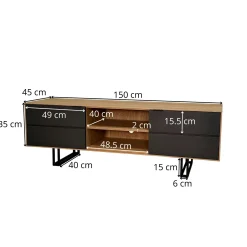 Meuble tv moderne en chêne blanc ZONZA