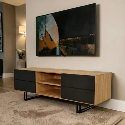 Meuble tv moderne en chêne blanc ZONZA