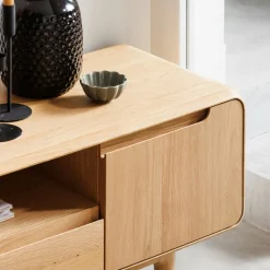 Meuble tv moderne en chêne clair DERBY
