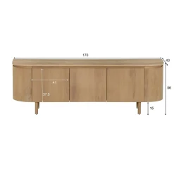 Meuble TV moderne en chêne clair 3 portes LOREN