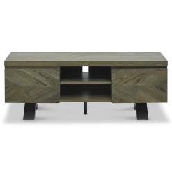 Meuble tv moderne en marqueterie de chêne ARLINGTON