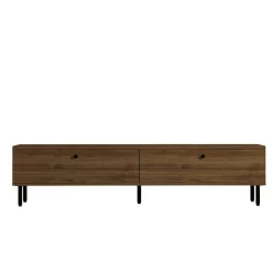 Meuble TV moderne 2 portes effet bois foncé JENA