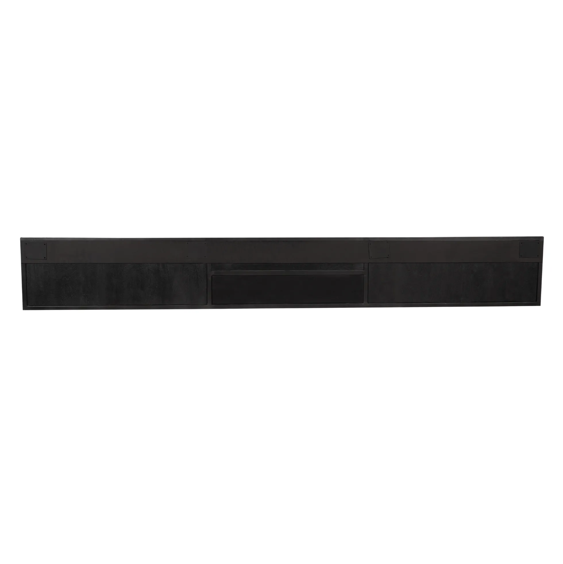 Meuble TV noir suspendu en bois avec rangement 280 cm ALVERA