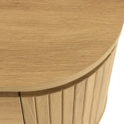 Meuble TV 3 portes bords arrondis bois décor strié JINAN