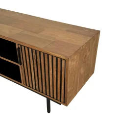 Meuble TV 3 portes 2 niches teck recyclé FANO