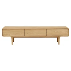 Meuble TV scandinave en placage chêne 2 portes 1 tiroir TARAZ