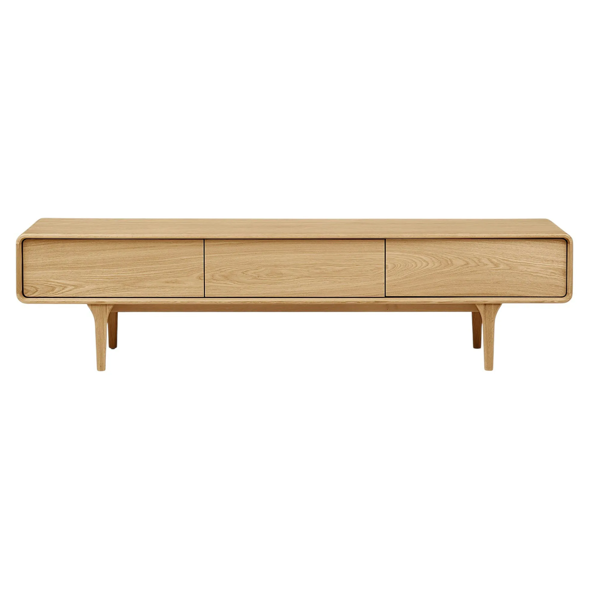 Meuble TV scandinave en placage chêne 2 portes 1 tiroir TARAZ