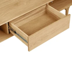 Meuble TV scandinave en placage chêne 2 portes 1 tiroir TARAZ