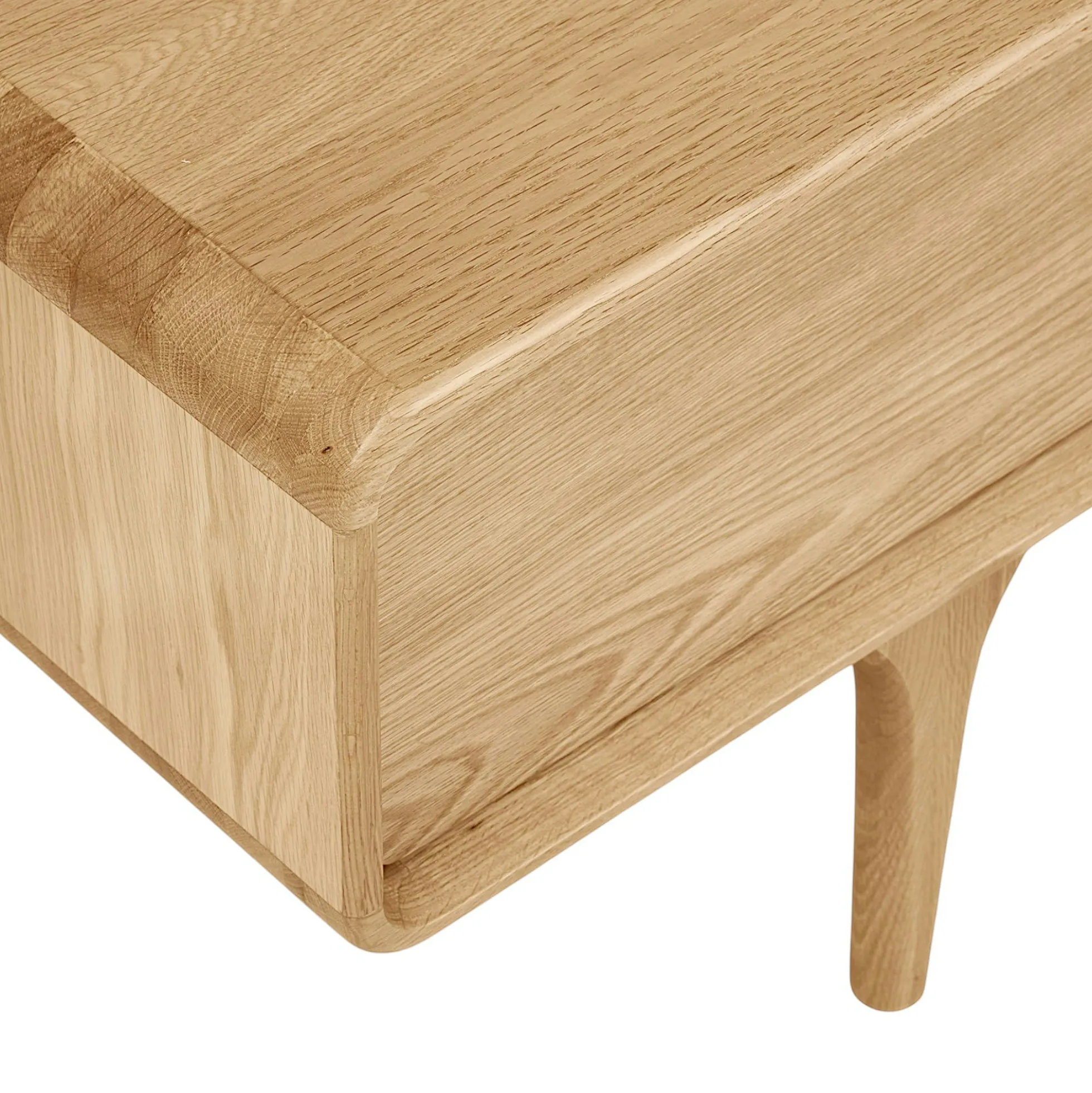 Meuble TV scandinave en placage chêne 2 portes 1 tiroir TARAZ