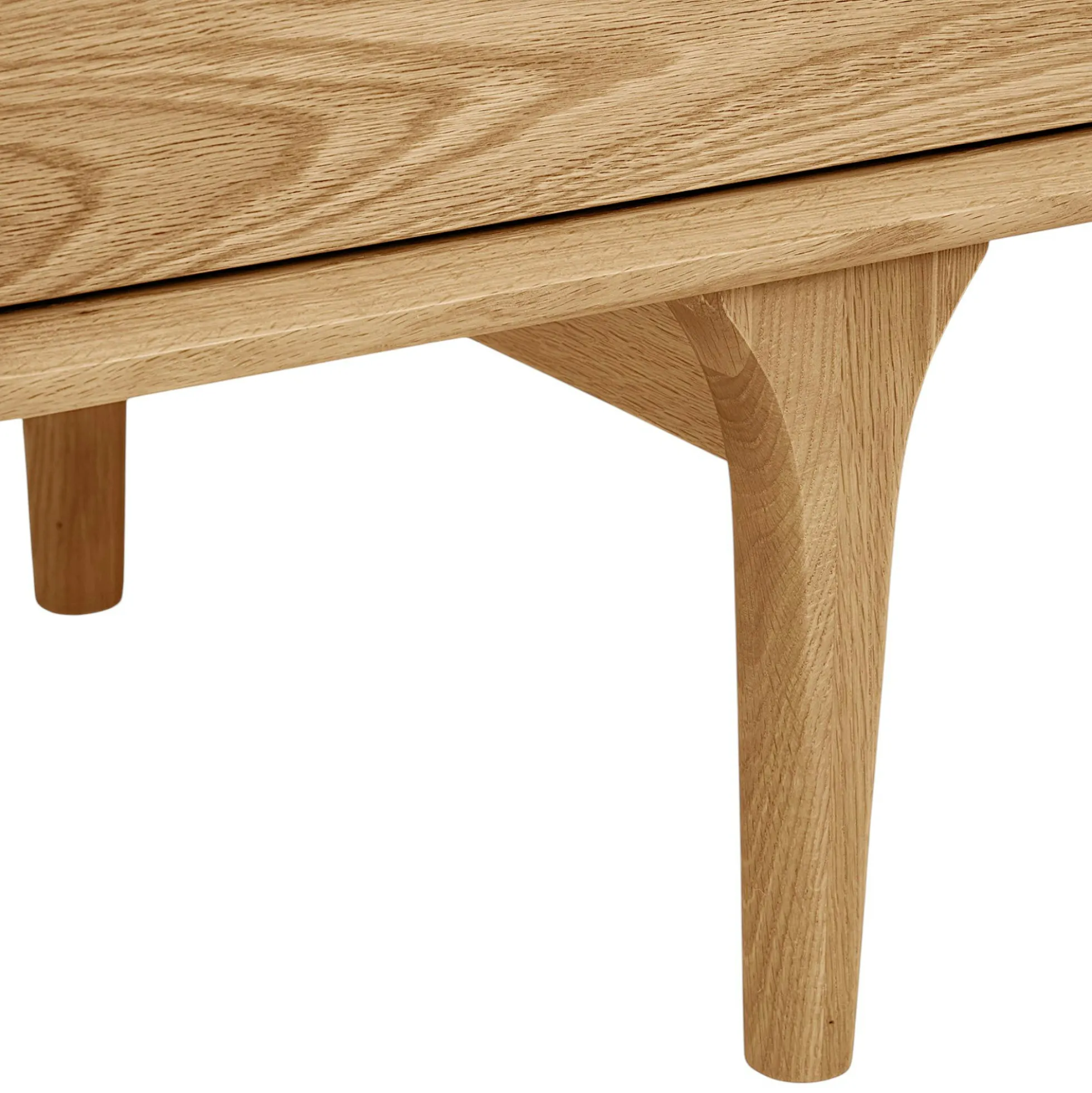 Meuble TV scandinave en placage chêne 2 portes 1 tiroir TARAZ