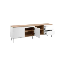 Meuble TV scandinave 2 portes 2 tiroirs ALVA