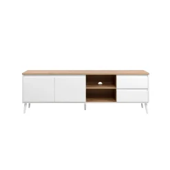 Meuble TV scandinave 2 portes 2 tiroirs ALVA