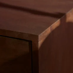 Meuble TV suspendu bois foncé 4 portes JUNO