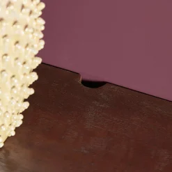 Meuble TV suspendu bois foncé 1 tiroir 1 niche AERA