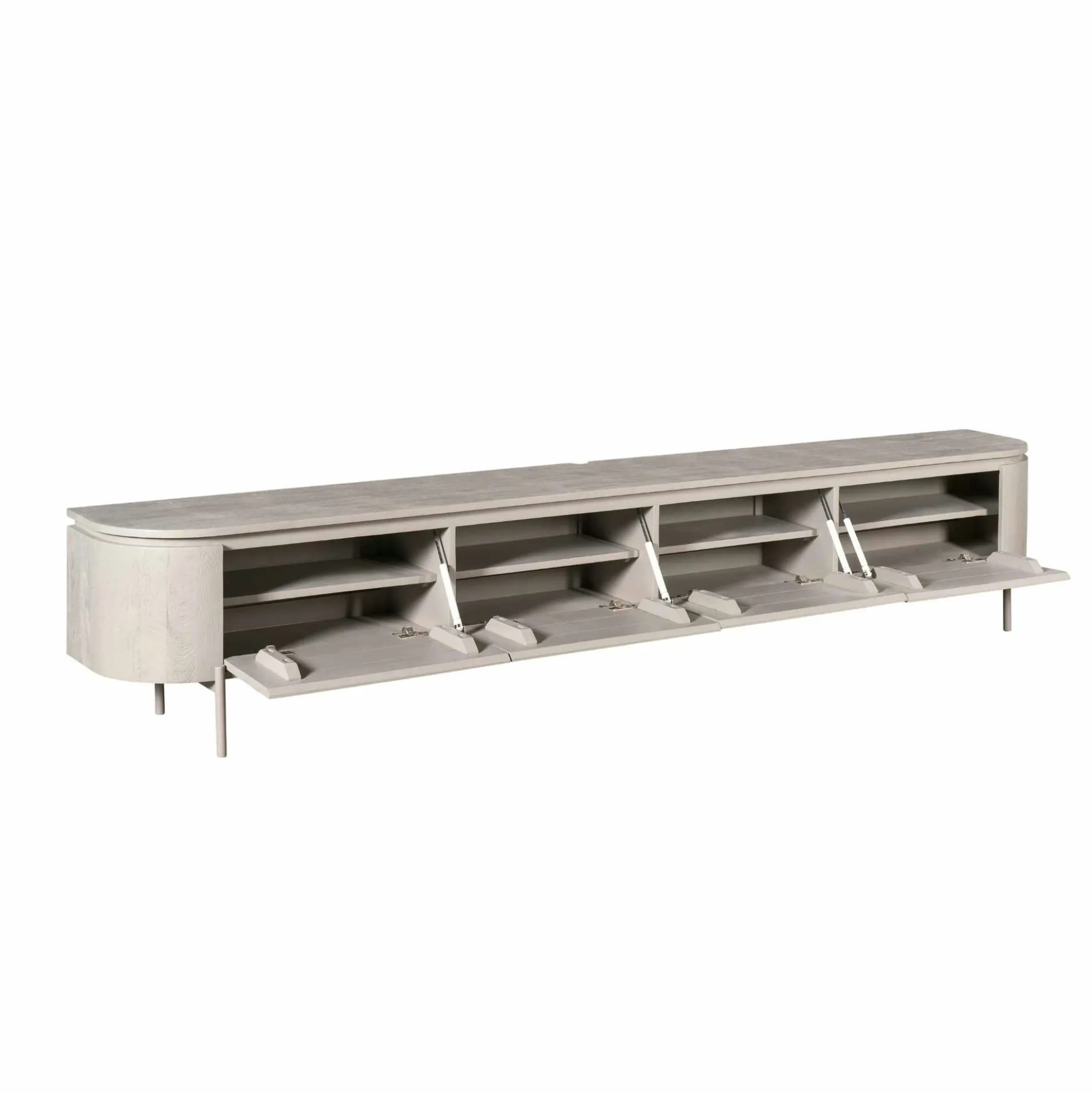 Meuble TV suspendu bois gris 4 portes AREZZO