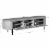 Meuble TV suspendu bois gris 3 portes AREZZO