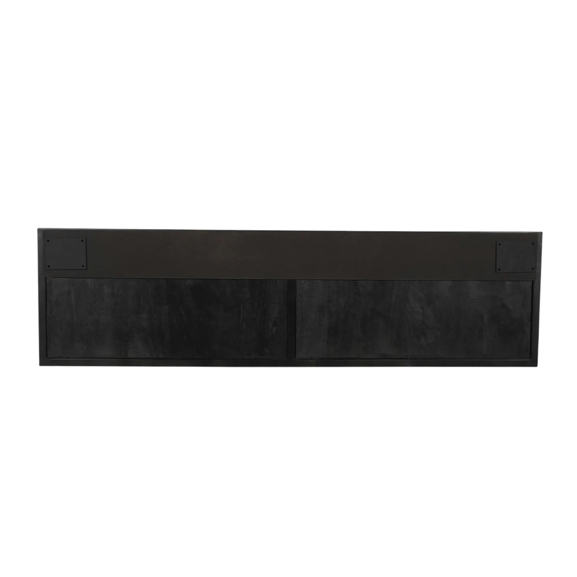 Meuble TV suspendu bois noir avec rangement 120 cm ALVERA