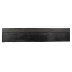 Meuble TV suspendu bois noir avec rangement 160 cm ALVERA