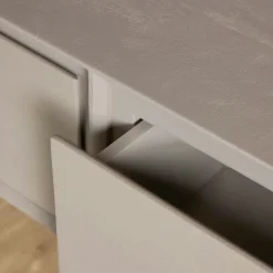 Meuble TV suspendu bois taupe 1 tiroir 1 niche AERA
