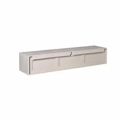 Meuble TV suspendu bois taupe 2 tiroirs 1 niche AERA