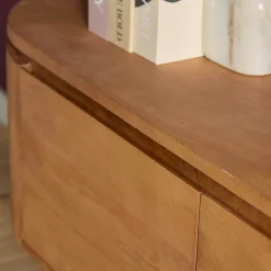 Meuble TV suspendu en bois, bords arrondis 200 cm AREZZO