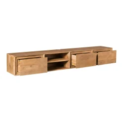 Meuble TV suspendu en bois 3 tiroirs 1 niche 200 cm AERA