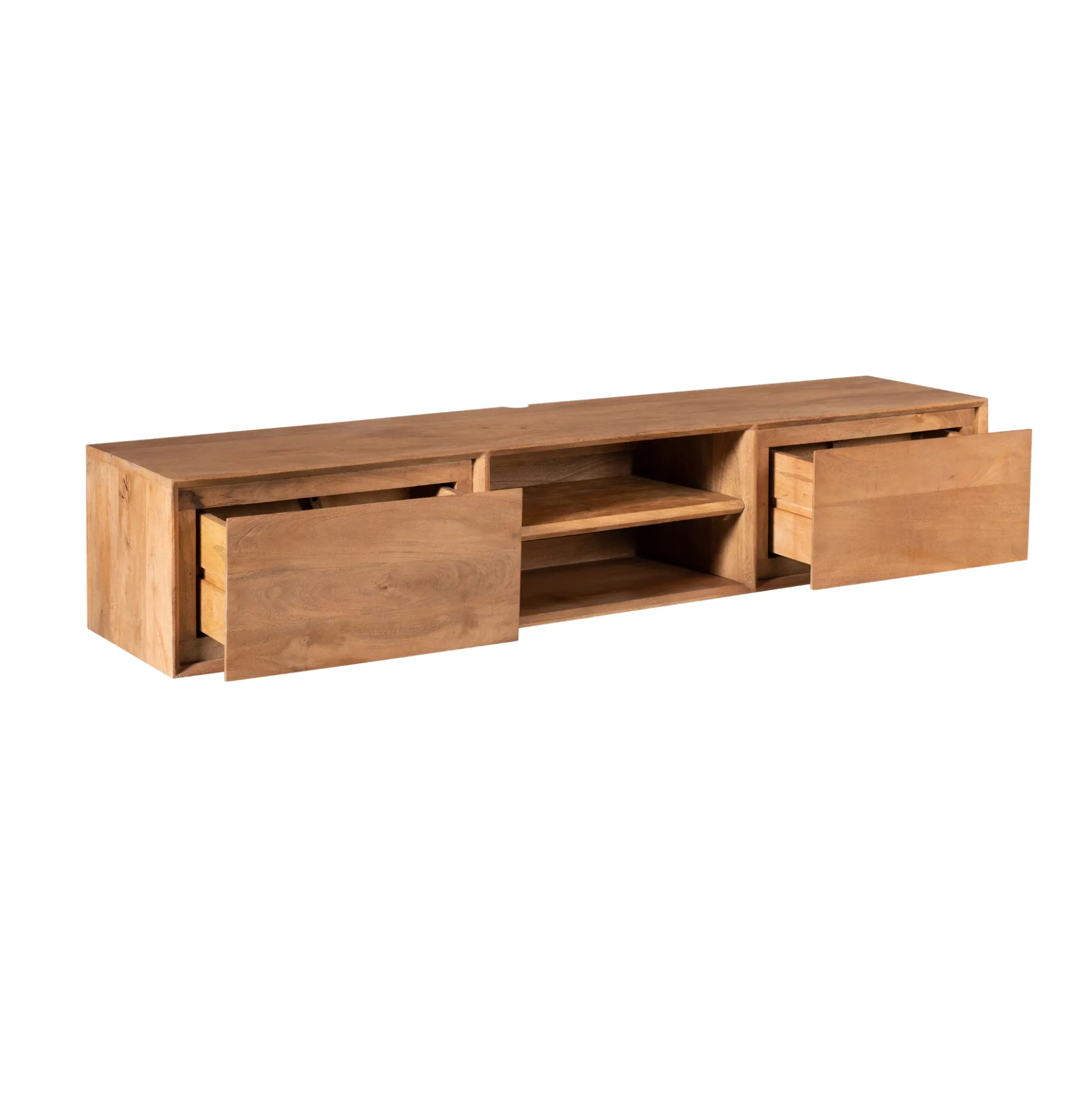 Meuble TV suspendu en bois 2 tiroirs 1 niche AERA