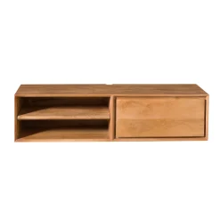 Meuble TV suspendu en bois 1 tiroir 1 niche AERA