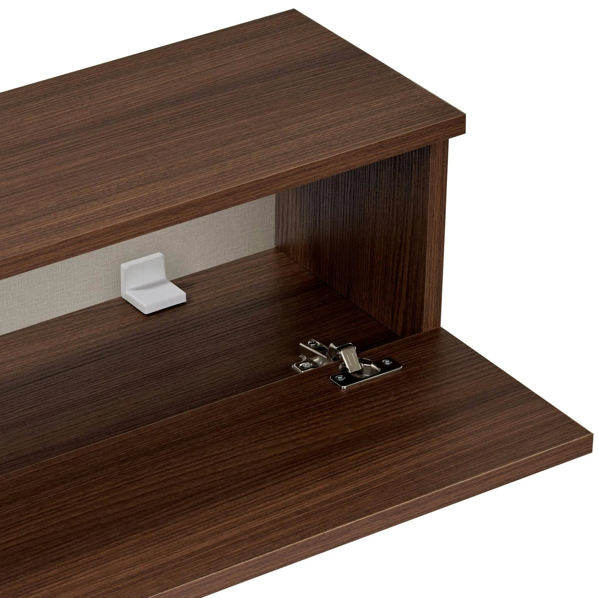 Meuble TV suspendu 2 portes décor noyer 140 cm MARFA