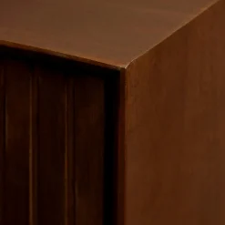 Meuble TV suspendu vintage 3 portes rainurées CORTINA