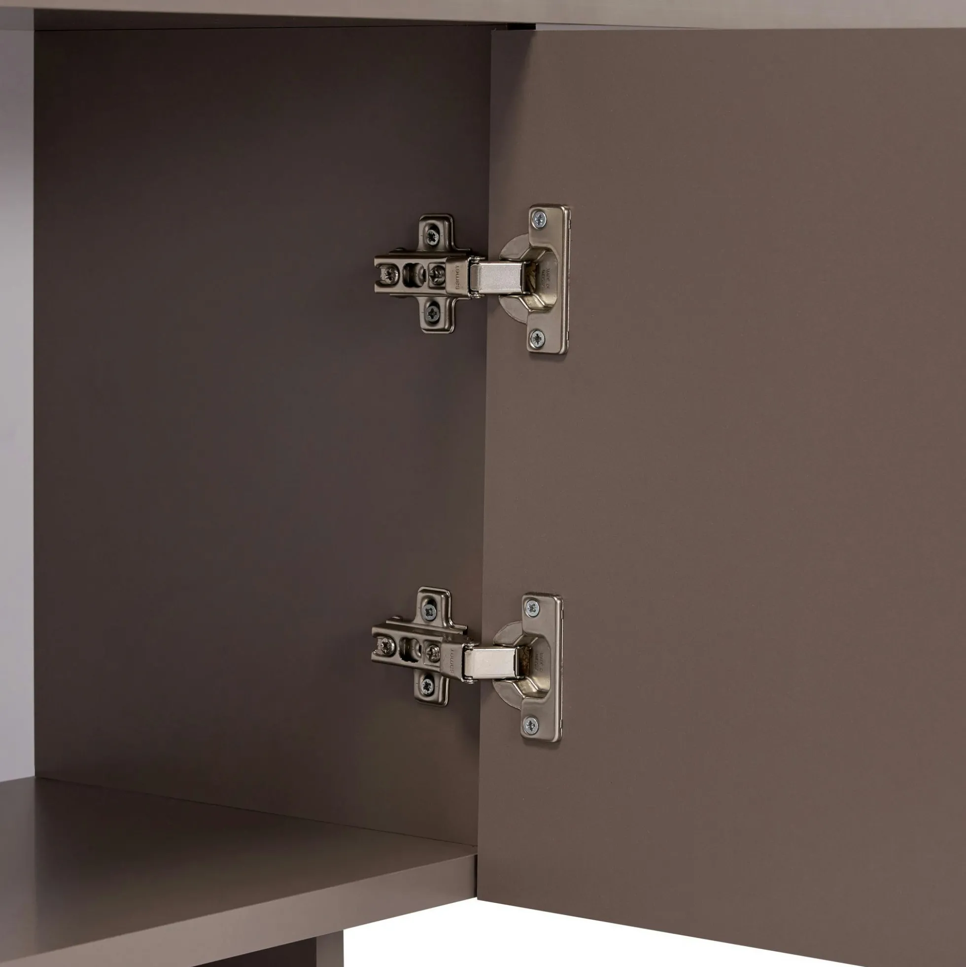 Meuble TV taupe 4 portes motif arches MARFA