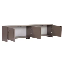 Meuble TV taupe 4 portes motif arches MARFA