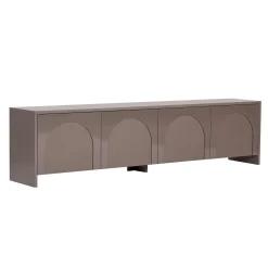 Meuble TV taupe 4 portes motif arches MARFA