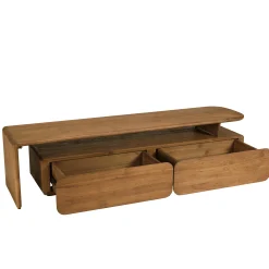 Meuble TV 2 tiroirs 160x40cm en bois de teck recyclé SWING