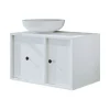Meuble vasque rond blanc 1 tiroir 1 porte EBE