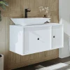 Meuble vasque suspendu blanc 1 porte 1 tiroir RIV
