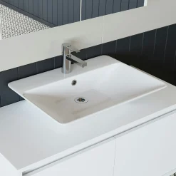 Meuble vasque suspendu blanc 2 portes FLOE