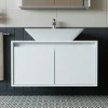 Meuble vasque suspendu blanc 2 portes VIVE