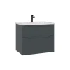 Meuble vasque suspendu 65 cm anthracite 2 tiroirs ELYO