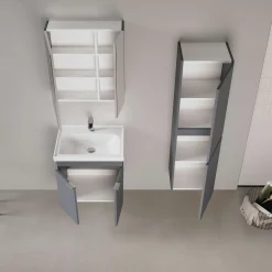 Meuble vasque suspendu 60 cm anthracite 2 portes NEA