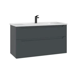 Meuble vasque suspendu 100 cm anthracite 2 tiroirs ELYO