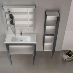 Meuble vasque suspendu 100 cm anthracite 2 portes NEA