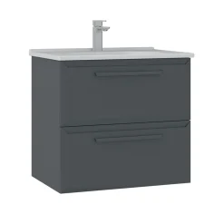 Meuble vasque suspendu 65 cm anthracite 2 tiroirs NEREE