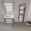 Meuble vasque suspendu 80 cm anthracite 2 portes NEA