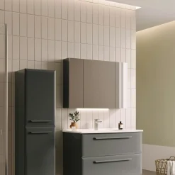 Meuble vasque suspendu 100 cm anthracite 2 tiroirs NEREE