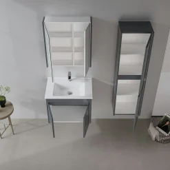 Meuble vasque suspendu 65 cm anthracite 2 portes NAÏA