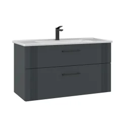 Meuble vasque suspendu 100 cm anthracite 2 tiroirs ONDIA