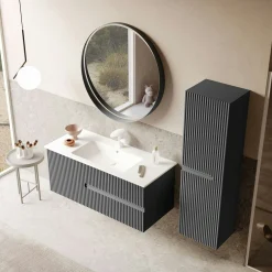 Meuble vasque suspendu 120 cm anthracite 2 tiroirs ORA