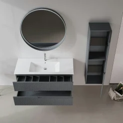 Meuble vasque suspendu 120 cm anthracite 2 tiroirs ORA